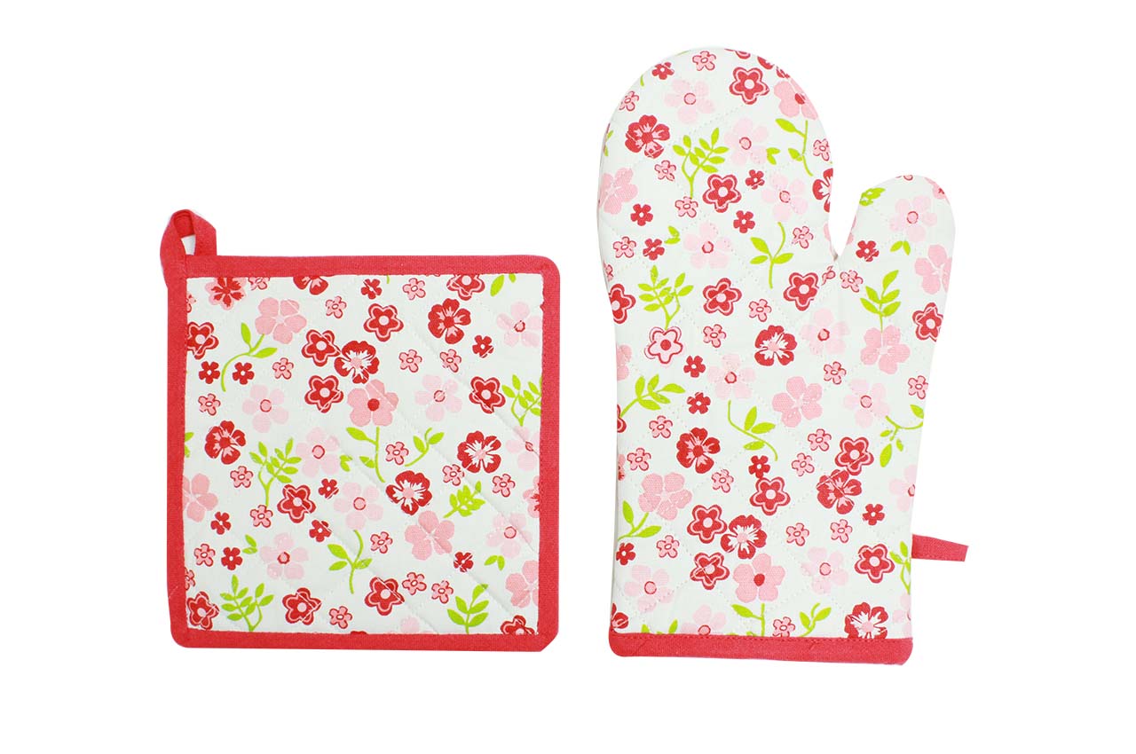 Blossom Set of Oven Glove & Pot Holder